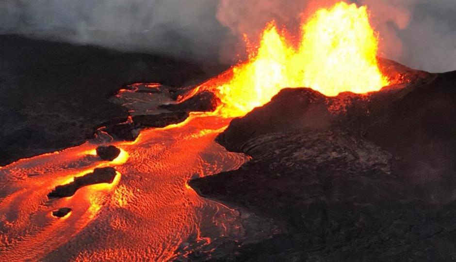 El Kilahuea en plena explosión. (Foto:Hawaii)