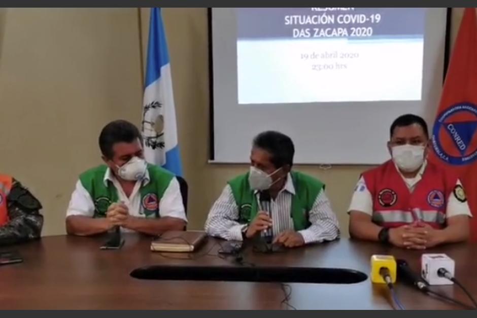 Autoridades de Zacapa y del Gobierno confirmaron tres casos de coronavirus. (Foto: Captura de pantalla)