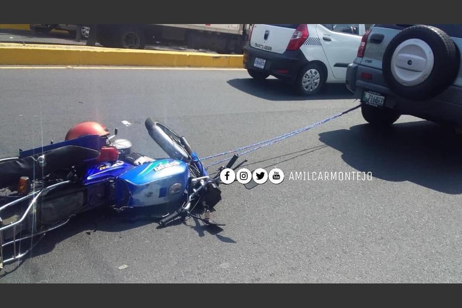 El motorista sufrió varios golpes en el rostro. (Foto: Amílcar Montejo/Instagram)