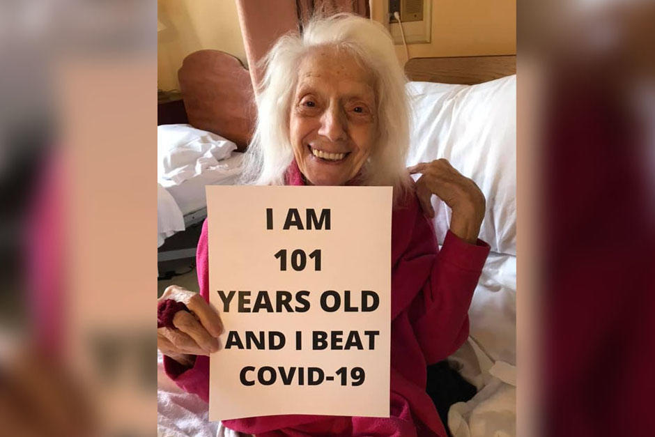 Angelina Friedman una mujer de 101 años quien sobrevivió al coronavirus en Nueva York. (Foto: Youtube)