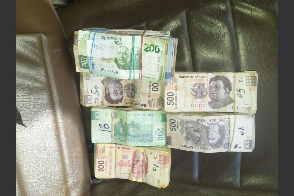 Decomisan papel moneda mexicano en Huehuetenango. (Foto: PNC)