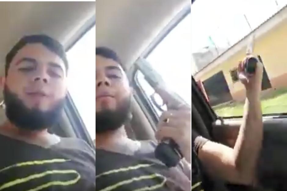 Otro video circula en redes sociales. Ahora el hombre dispara al aire mientras conduce su auto. (Fotos: captura de pantalla)&nbsp;