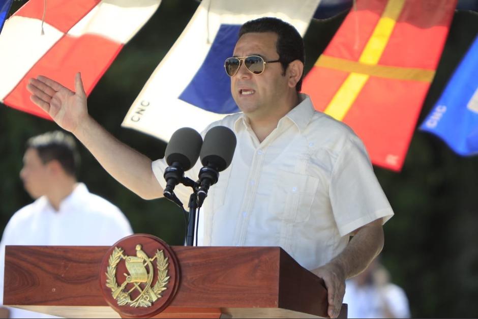 El presidente Jimmy Morales participó en la inauguración del Astillero Naval en el Comando Naval del Caribe del Ejército. (Foto: Gobierno)