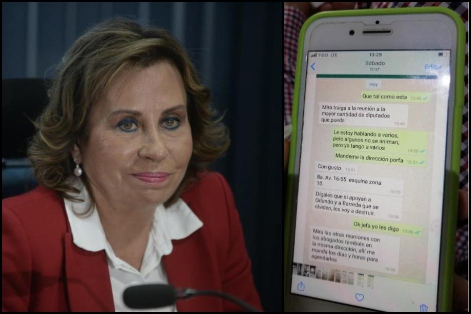 Señalaron a Sandra Torres de enviar mensajes a integrantes del partido. (Fotos: archivo y Canal Antigua)&nbsp;