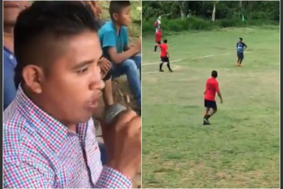 Federico Choc Pec se ha ganado la admiración de los internautas por sus habilidades para narrar los juegos de fútbol. (Captura Video)