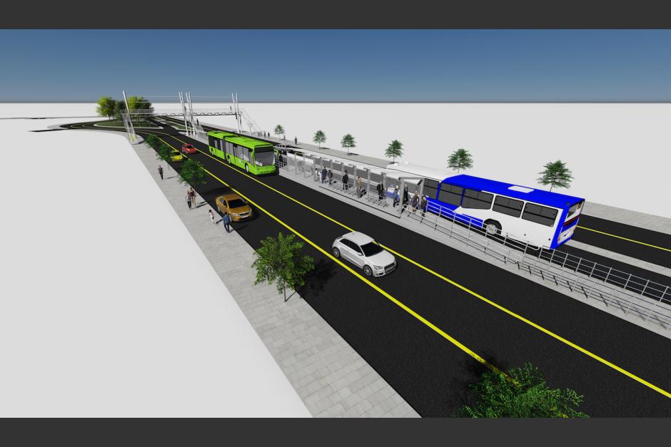 La Central de Transferencia Atlántida en la zona 18 busca hacer más eficiente el sistema de transporte masivo. (Diseño Muni Guate)
