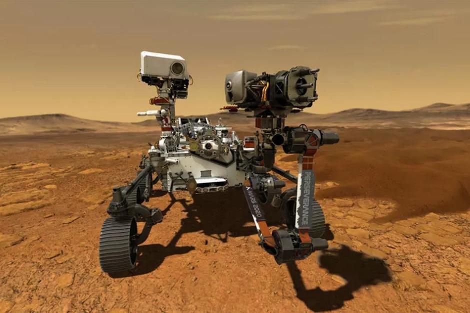 Perseverance mide tres metros de largo, pesa una tonelada y lleva siete instrumentos científicos. El rover tiene 19 cámaras y dos micrófonos. (Foto: NASA/AFP)&nbsp;