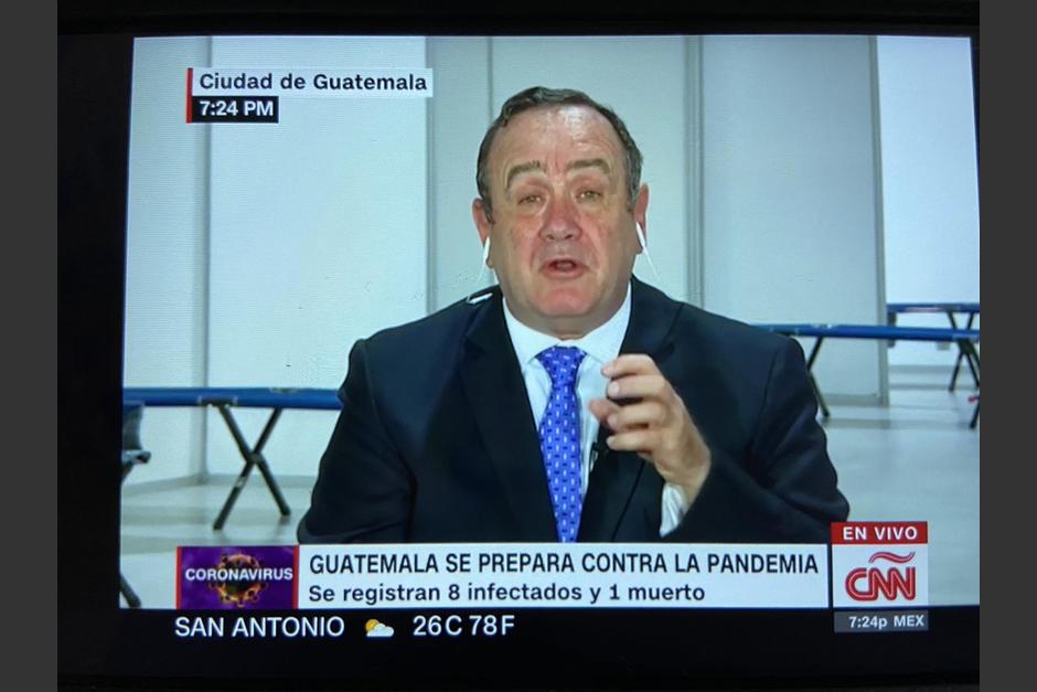 El presidente Alejandro Giammattei confirmó un nuevo caso de COVID-19 en el país. (Foto: Captura de pantalla)
