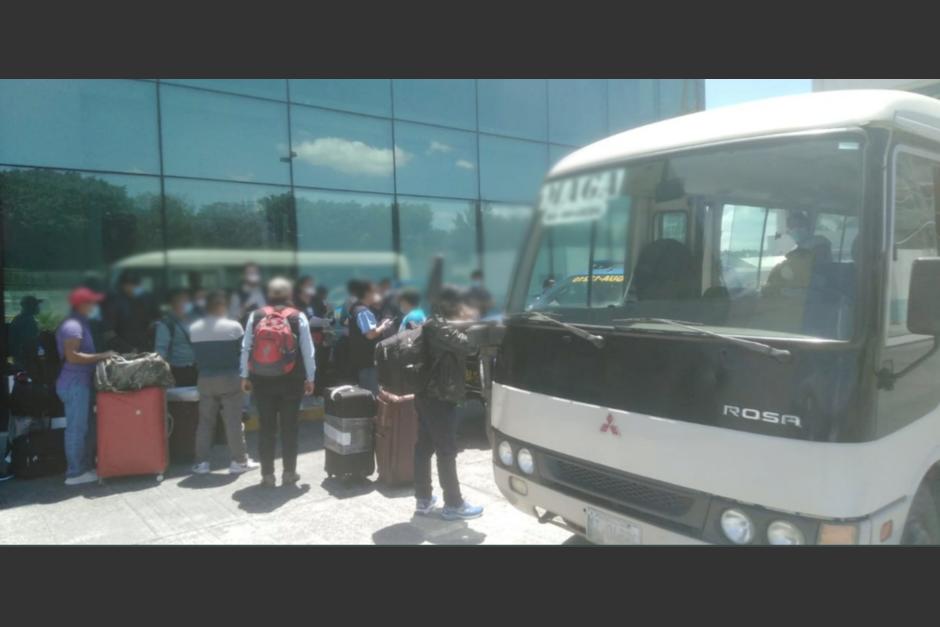 Los guatemaltecos regresaron de Canadá por haberse vencido la visa de trabajo. (Foto: Twitter MAGA)