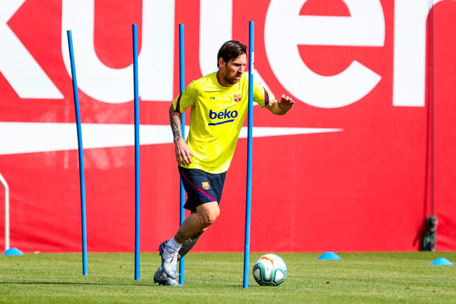 El Barcelona reinicio los entrenamientos con estrictas medidas de distanciamiento. (Foto: FC Barcelona)