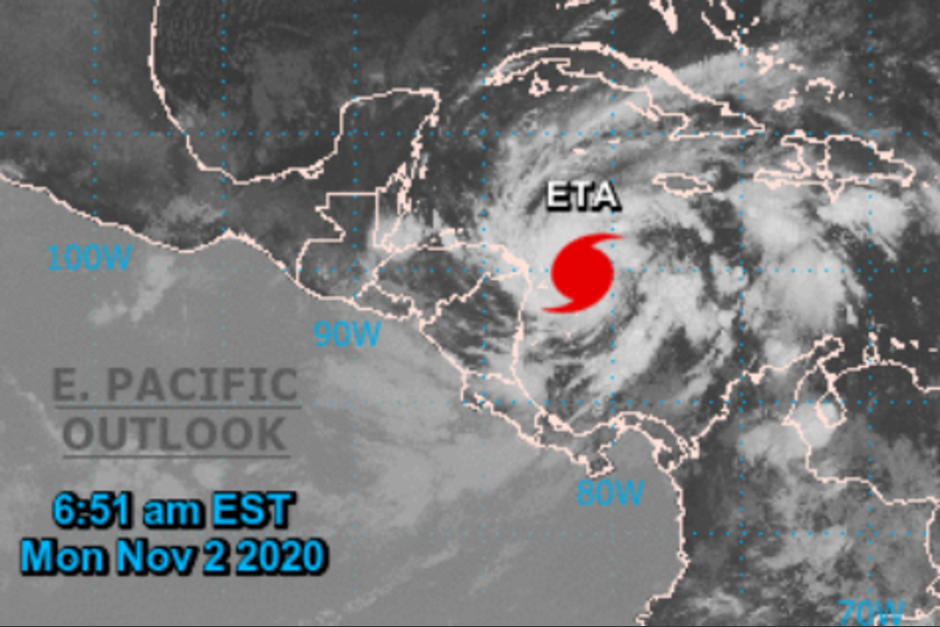 Eta se convirtió en huracán y amenaza con fortalecerse antes de tocar tierra en las costas de Nicaragua. (Foto: NHC/Noaa)