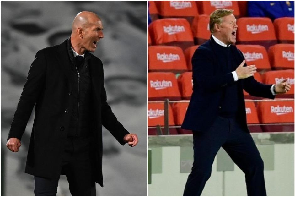 Zinedine Zidane y Ronald Koeman ya decidieron cómo saltarán a la cancha del estadio Alfredo Di Stefano. (Fotos: AFP)