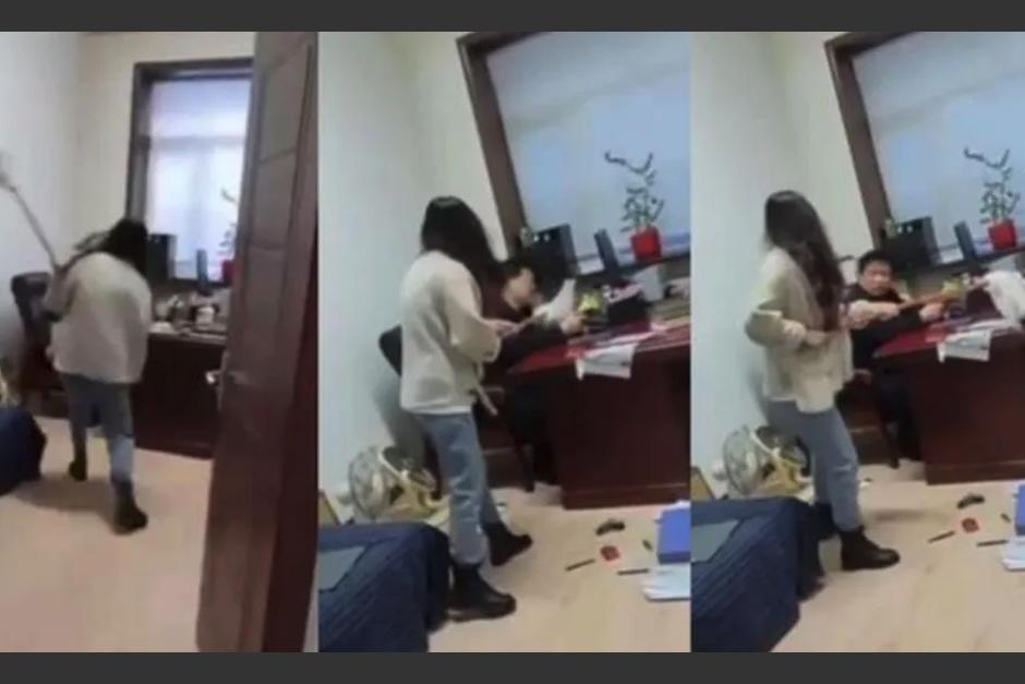 Cansada del acoso, mujer agarra a golpes a su jefe. (Foto: captura de pantalla)