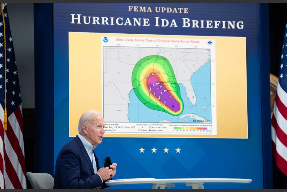 El presidente de EE. UU., Joe Biden, ofreció una conferencia de prensa para informar las acciones que se están tomando ante el paso del huracán Ida. (Foto: AFP)