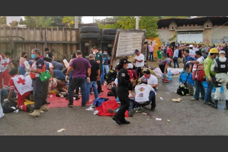 El accidente en donde viajaban varios migrantes&nbsp; guatemaltecos ocurrió la tarde del 09 de diciembre en el Estado de Chiapas, México. (Foto: AFP)