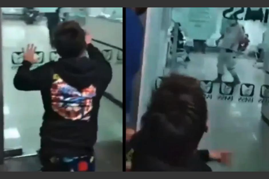 El hombre agonizó a las afueras del hospital Magdalena de las Salinas, en México. (Foto: Captura de pantalla)
