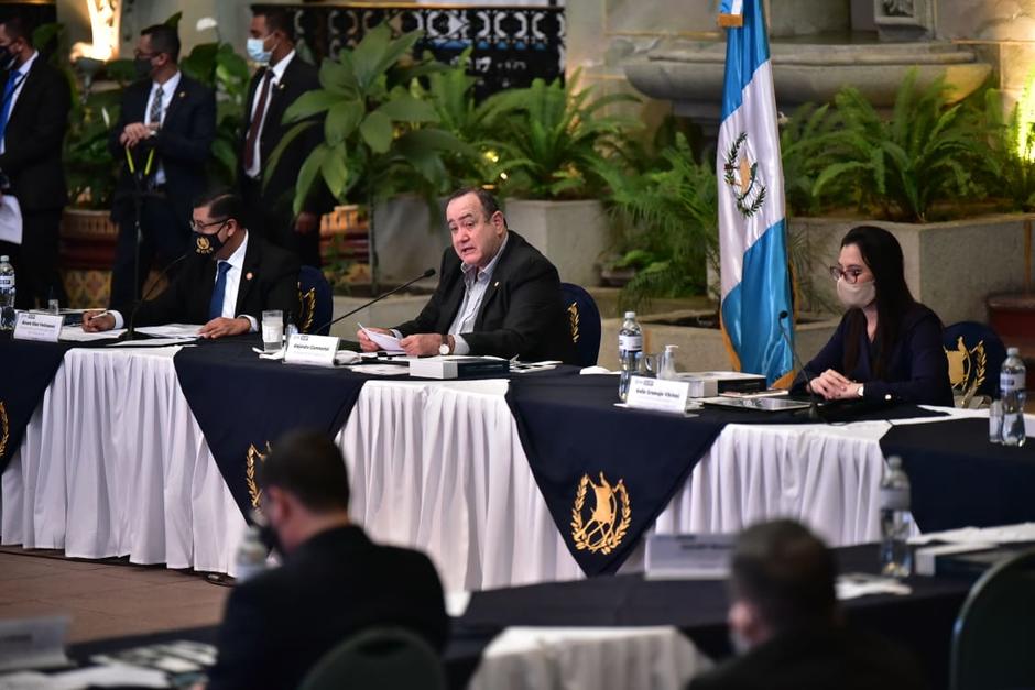 El presidente Alejandro Giammattei participó en la reunión del Conadur este viernes 19 de febrero. (Foto: Presidencia)