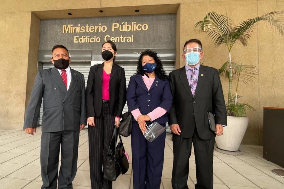 Los jueces de Mayor Riesgo: Pablo Xitumul, Erika Aifán, Yasmín Barrios y Miguel Ángel Gálvez acudieron al MP este 21 de junio. (Foto: Wilder López/Soy502)