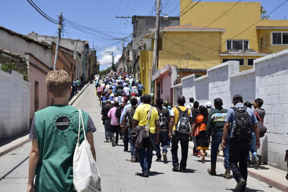Los observadores internacionales dan acompañamiento sobre derechos humanos en Guatemala. (Foto: Acoguate)