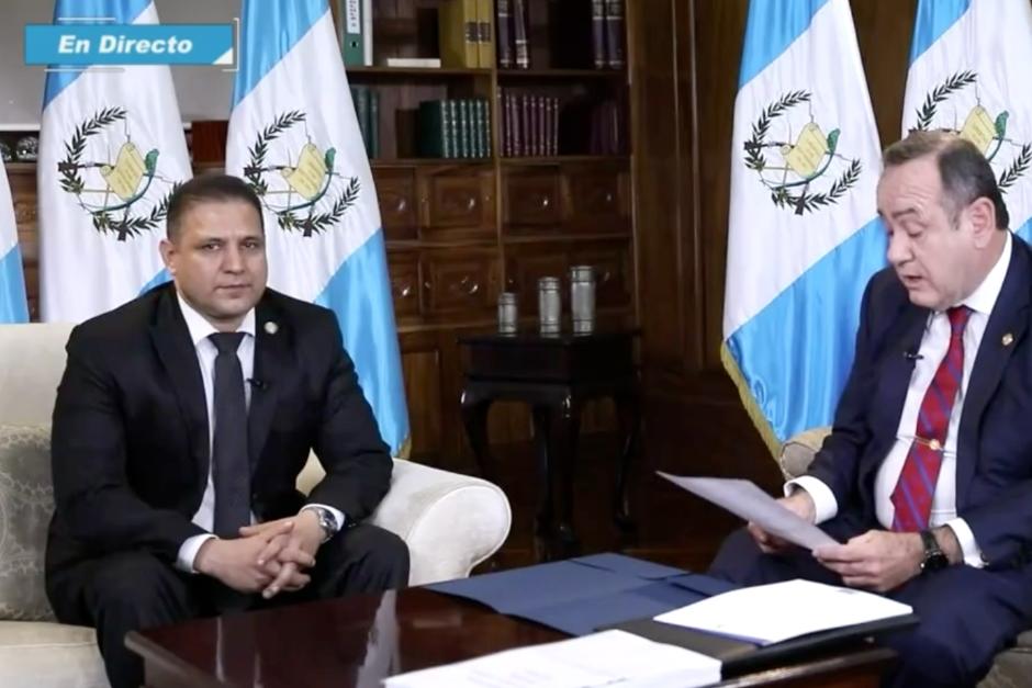 Henry Elías Wilson el primero en ser entrevistado por el presidente Alejandro Giammattei. (Foto: captura de video)&nbsp;