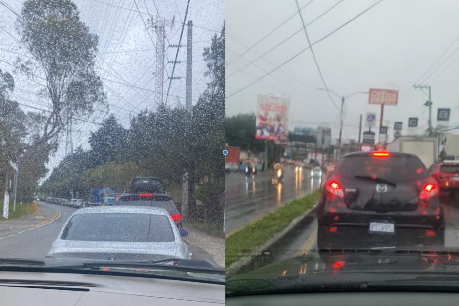 En dirección a Carretera a El Salvador, se reportan largas filas desde el inicio de la tarde de este sábado 3 de diciembre. (Foto: redes sociales)