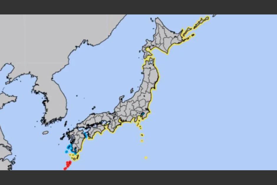 Imágenes del servicio meteorológico de Japón de la alerta de tsunami tras la erupción en Tonga. (Foto: Japan Meteorological Agency)