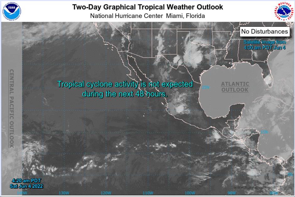 La depresión tropical UNO se aleja, pero quedan lluvias y nublados. (Foto: NOAA)