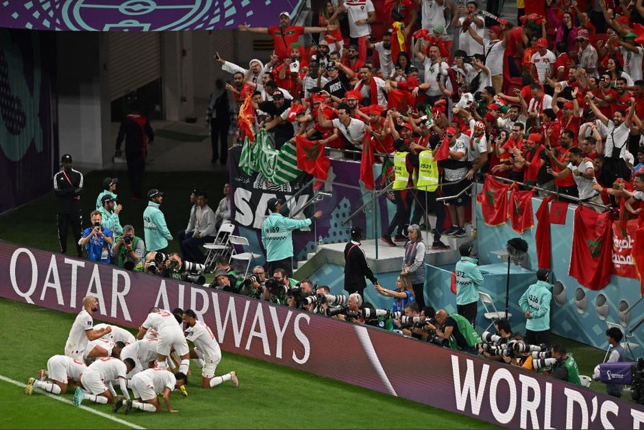 Marruecos ganó a Bélgica en un intenso partido por el grupo F. (Foto: AFP)