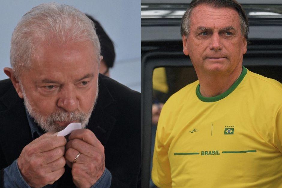 Lula (izquierda) se lleva la ventaja en la primera vuelta frente a Bolsonaro en las elecciones presidenciales de Brasil. (Foto: AFP)