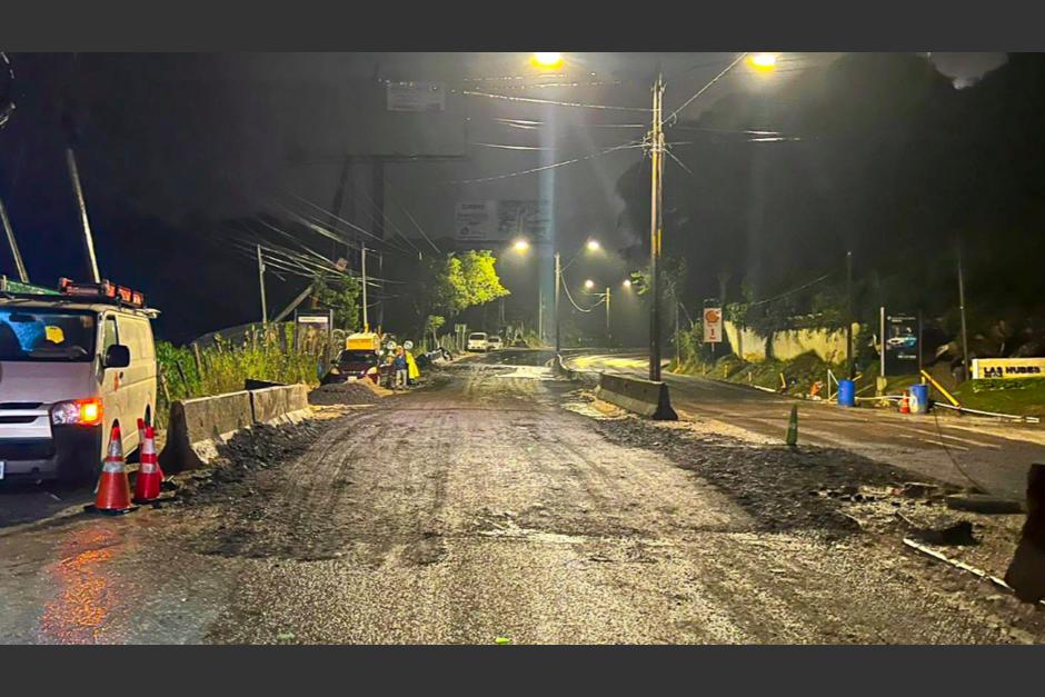 Las autoridades iniciaron el cierre en la ruta a El Salvador para iniciar trabajos de reparación en el kilómetro 11. (Foto: Covial)&nbsp;