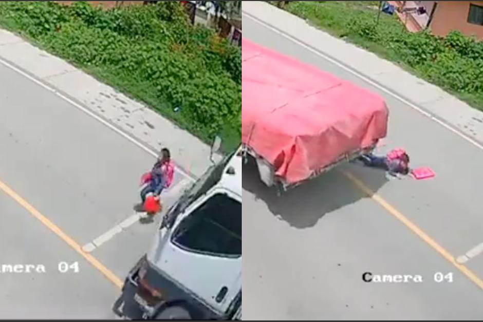 Una niña se salvó de morir al cruzar la calle sin prestar la atención suficiente. (Foto: Captura de video)