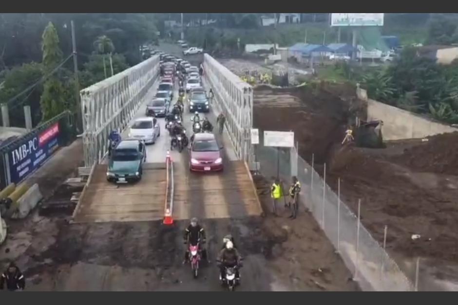 El puente provisional instalado en la ruta al PacÃ­fico estarÃ¡ cerrado a partir de este 18 de agosto, por motivos de trabajos de mejora.(Foto: captura de pantalla)&nbsp;