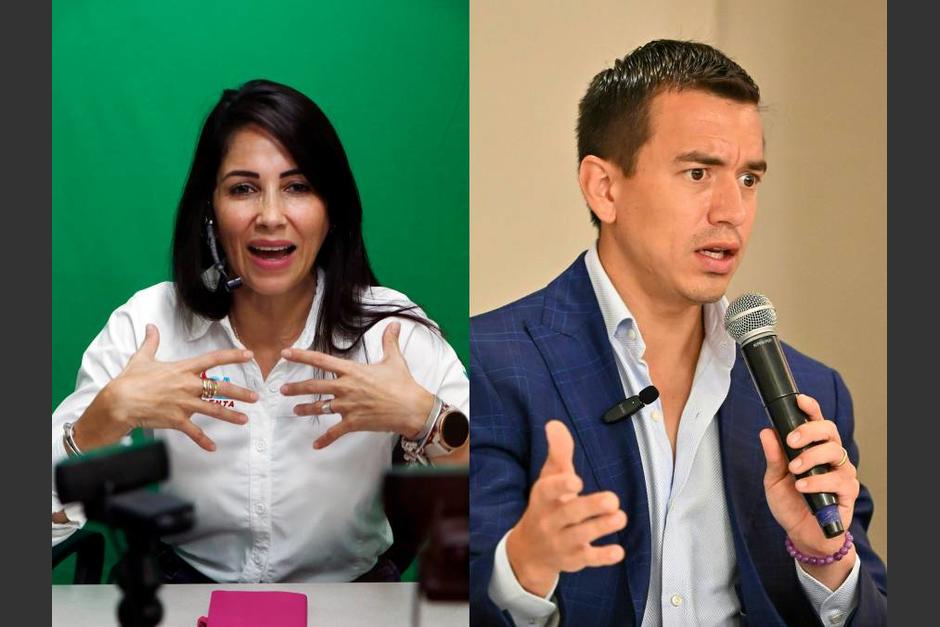 Candidatos a la presidencia de&nbsp;Ecuador, Luisa González y Daniel Noboa. (Foto: ContraRéplica)