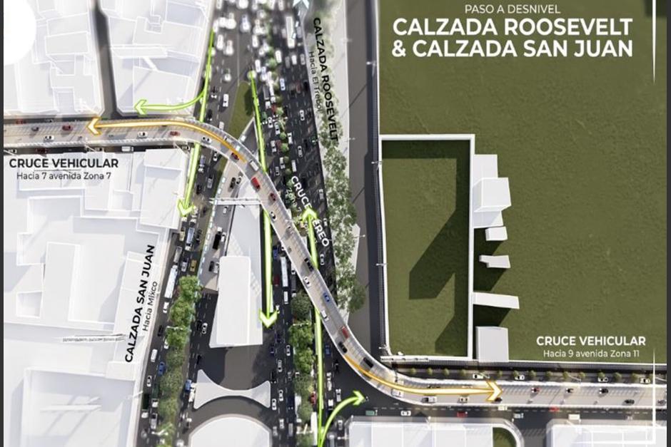 El proyecto tendrá dos vías para unir las zonas 11 y 7 de manera continua. (Foto: Muni Guate)