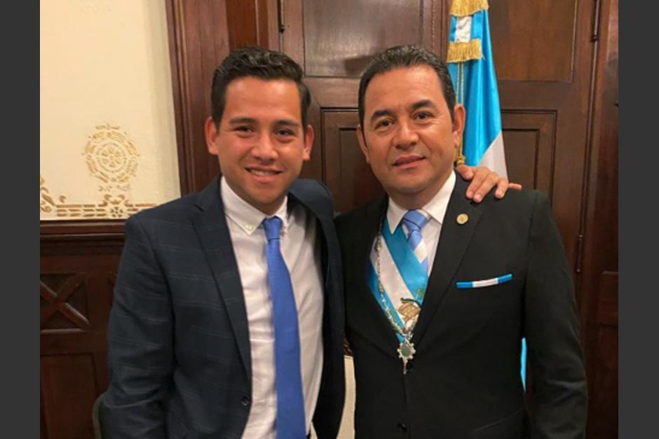 El expresidente Jimmy Morales y su hijo quieren ser diputados al congreso de la República. Serán postulados por FCN Nación. (Foto: redes sociales)