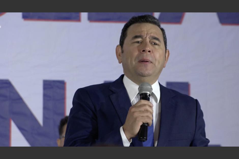 El expresidente Jimmy Morales fue proclamado candidato a diputado. (Foto: captura de pantalla)