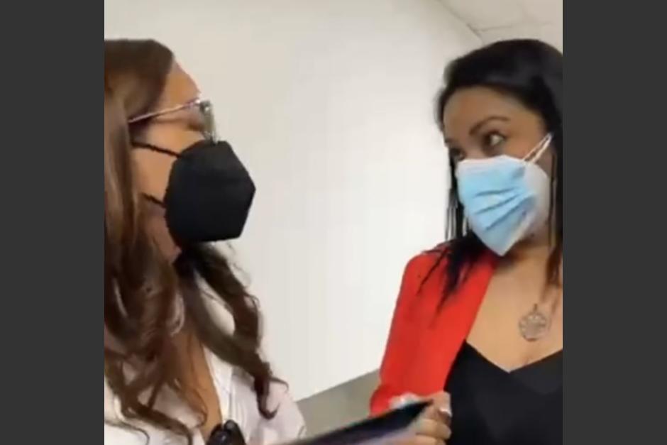Diputada Evelyn Morataya realizó una fiscalización, pero fue interrumpida por la gerente de una empresa. (Foto: Captura de Video)