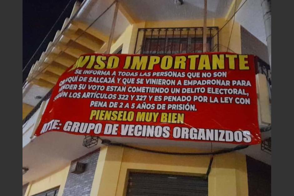 En Salcajá vecinos hacen denuncias públicas por posible "venta de votos". (Foto: Twitter)