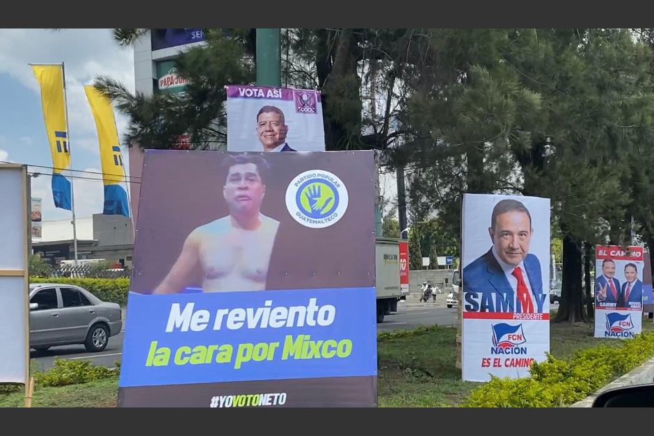 En el primer día de campaña electoral, los partidos políticos ya han abarrotado las calles con vallas, rótulos y mantas. (Foto: Fredy Hernández/Soy502)