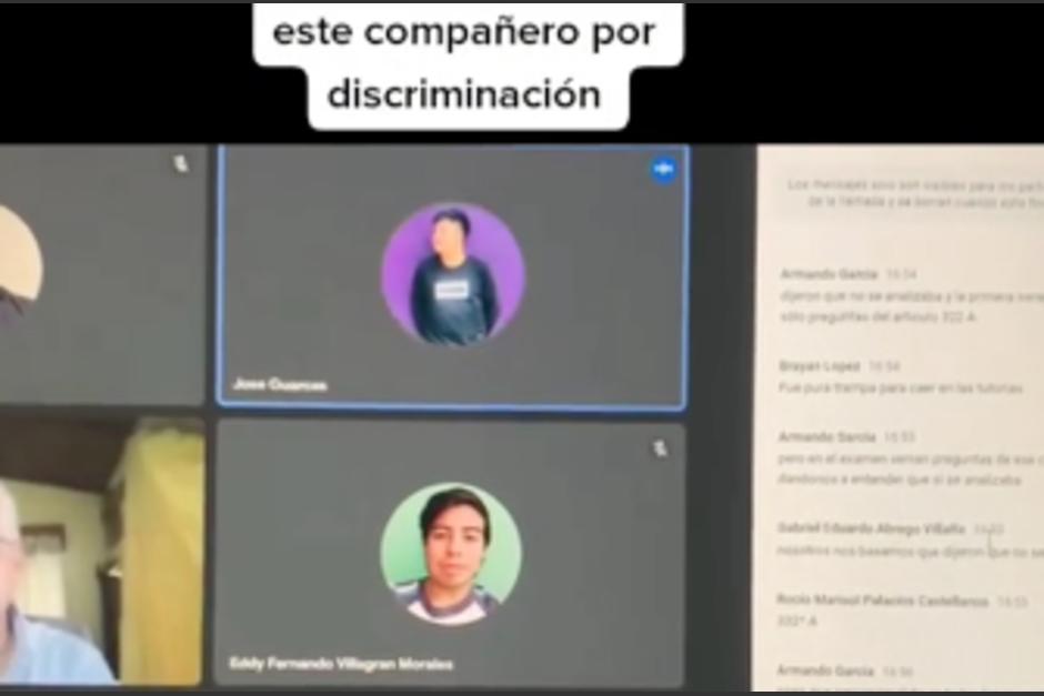 El joven universitario respondió al comentario discriminatorio de un compañero. (Foto: captura de video)