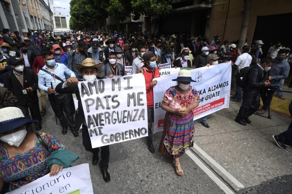 Desde el 2 de octubre Autoridades Indígenas y 48 Cantones de Totonicapán han realizado acciones para exigir la renuncia de la fiscal general, Consuelo Porras. (Foto: Archivo/Soy502)