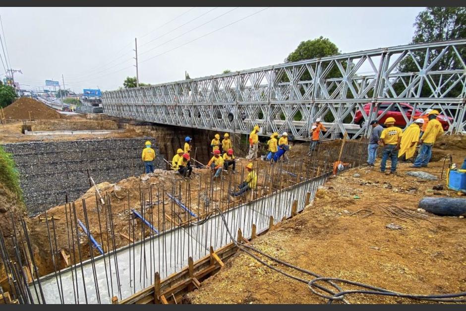 La inversión para el nuevo puente en Villa Nueva ronda los Q18 millones. (Foto: Covial)