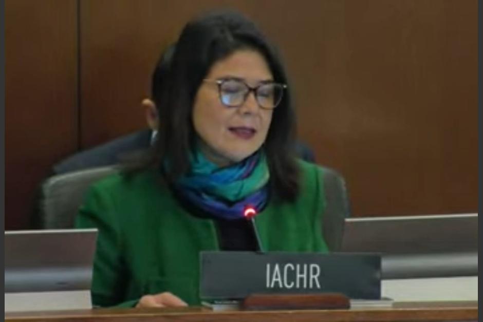 La secretaria ejecutiva de la CIDH, Tania Reneaum Panszi, presentó un informe ante el Consejo Permanente de la OEA. (Foto: Captura de pantalla)