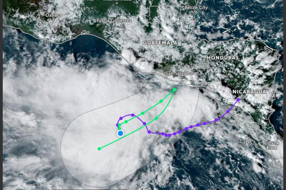 La depresión tropical se acerca a las costas centroamericanas. (Foto: Zoom Earth)