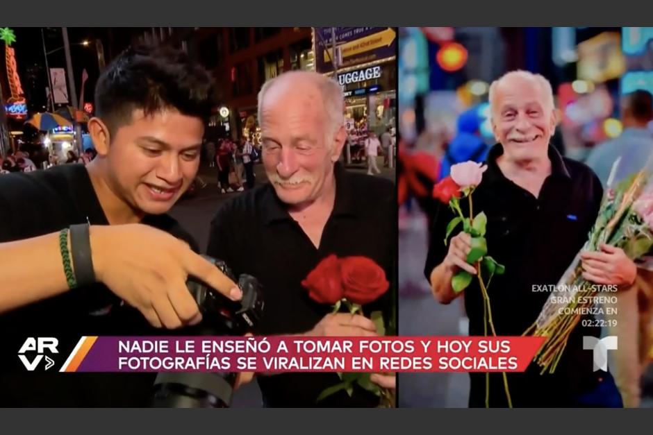 Telemundo dedicó un reportaje al fotógrafo guatemalteco Julio Elías, quien brilla en las calles de Nueva York. (Foto: captura de video)