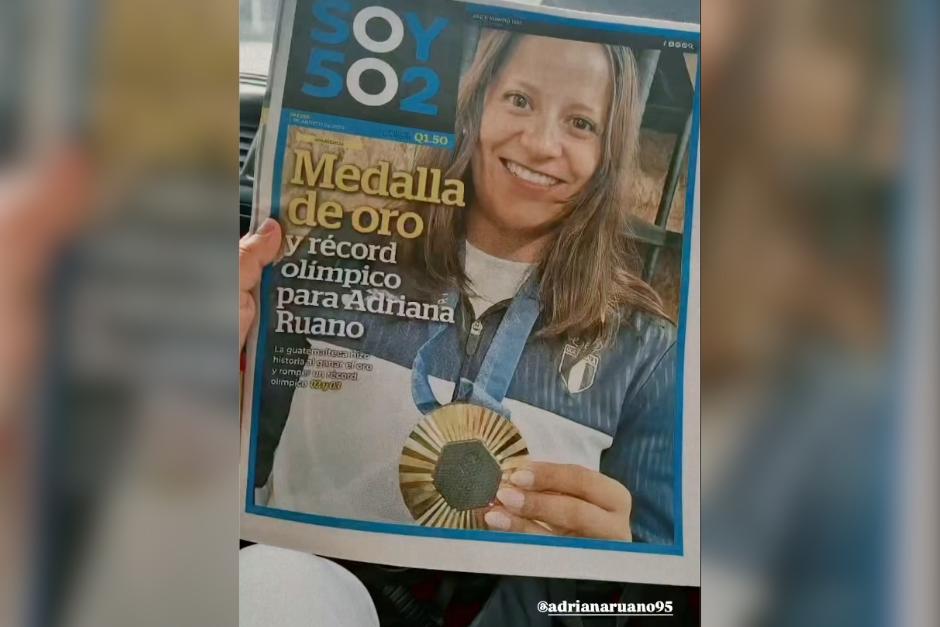 La medallista olímpica Adriana Ruano compartió con orgullo la portada de Soy502. (Foto: Instagram)