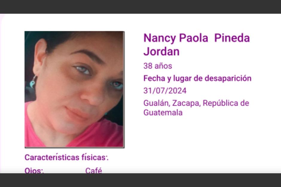 Piden ayuda para ubicar a Nancy Paola Pineda Jordán, desaparecida en Zacapa. (Foto: Isabel-Claudina)&nbsp;
