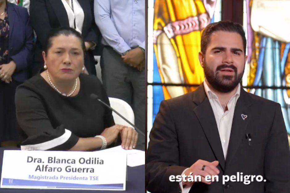 El lunes 29 de julio la presidenta del TSE, Blanca Alfaro, ofreció una conferencia de prensa, ese mismo día, Palomo reaccionó con un video publicado en las redes sociales del Gobierno. (Foto: Captura de pantalla)