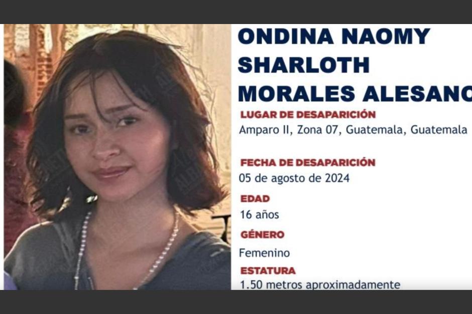 Ondina Naomy Morales Alesano fue vista por última vez en la zona 7. (Foto: Alba-Keneth)&nbsp;