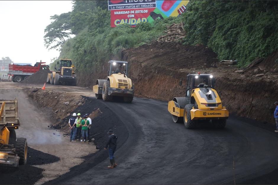 Efectúan primeras pruebas para habilitar el paso parcial por la Autopista Palín-Escuintla. (Foto: Cortesía)